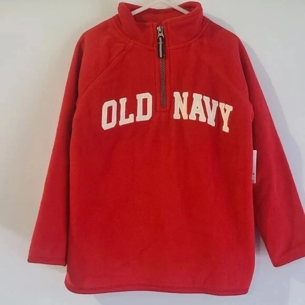 Old Navy Red Long Sleeve 1/4 Zip Fleece Pullover Boys Size 5T New